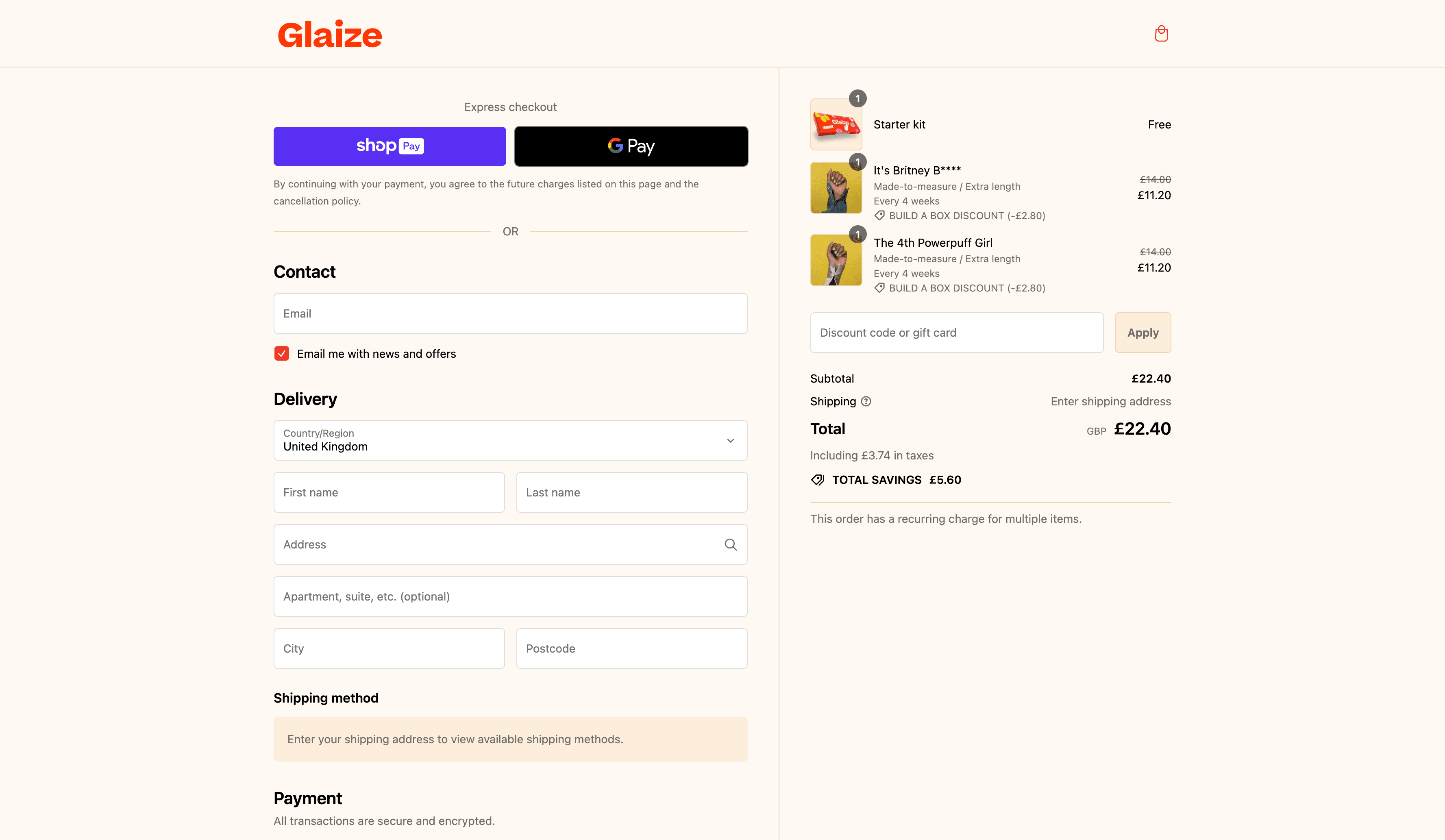 How to apply Glaize coupon code